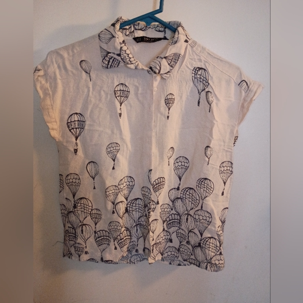 Zara Basic Collection Hot Air Balloon Blouse